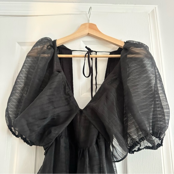 Free People Black Sheer Midi Dress - Picture 2 of 9